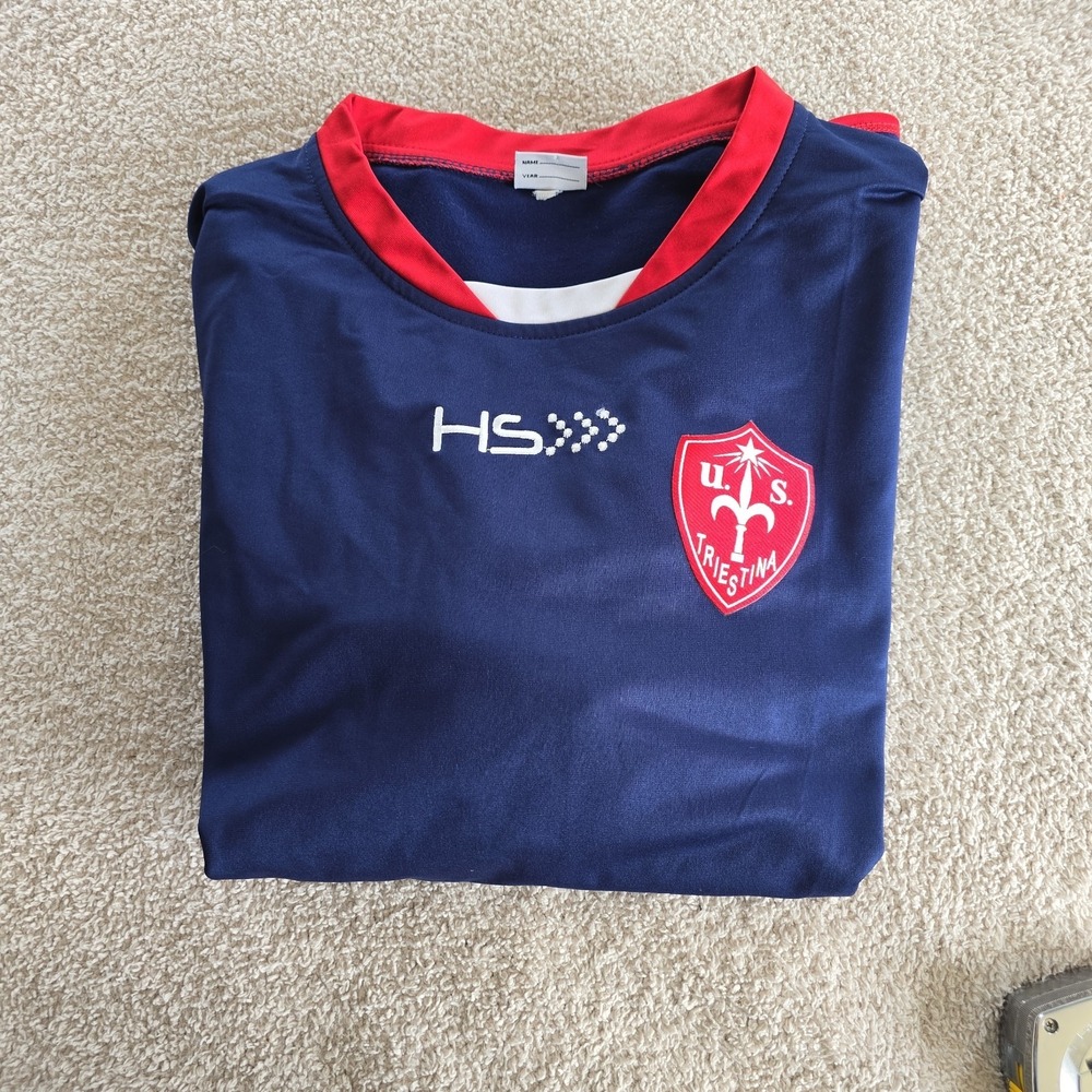HS U.S. Triestina Long Sleeve Soccer Training Jersey Navy Red White Athletic XL - Picture 14 of 14